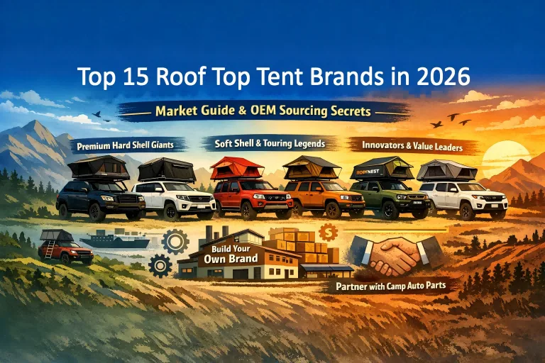 Preparing for the 2026 season? We analyze the Top 15 Roof Top Tent Brands (iKamper, Alu-Cab, ARB) and reveal how retailers can launch their own Private Label brand with Camp Auto Factory.