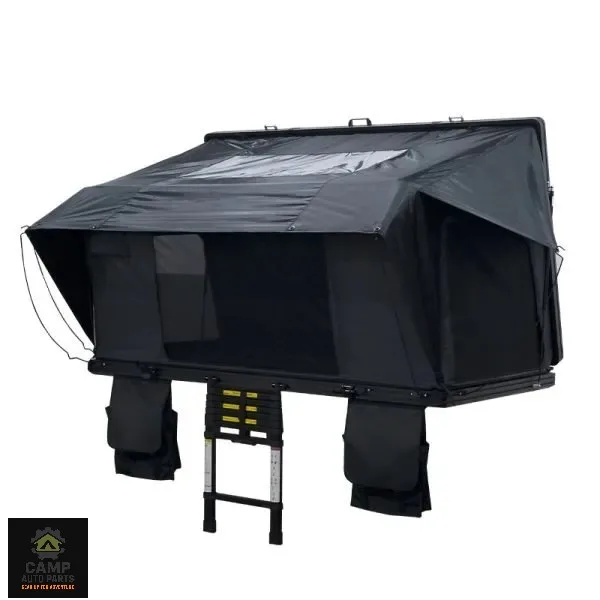 1.35m width Aluminum Hard Shell roof tent. Side opening design with Waterproof rainfly and High Density Mattress, available for Wholesale.