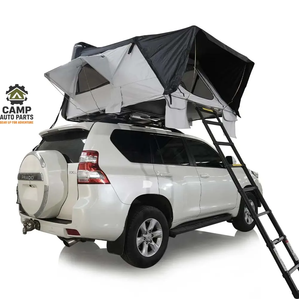 ABS Side Open Roof Top Tent (4-5 Person Family Size) | OEM Factory 1 Camp Auto Parts 4-person ABS hard shell roof top tent isolated on white background for wholesale catalog.